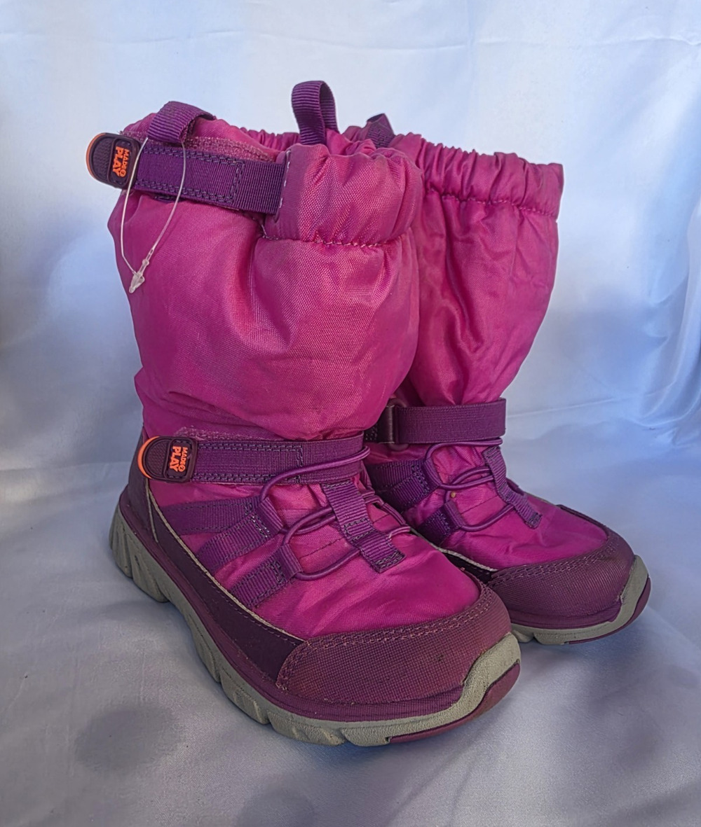 Stride Rite Made2Play Girls Pink/Purple Snow Boot Hook & Loop Faux Fur US 12